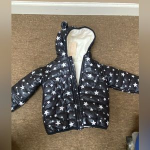 Gender Neutral Black Coat with Stars Size 3t